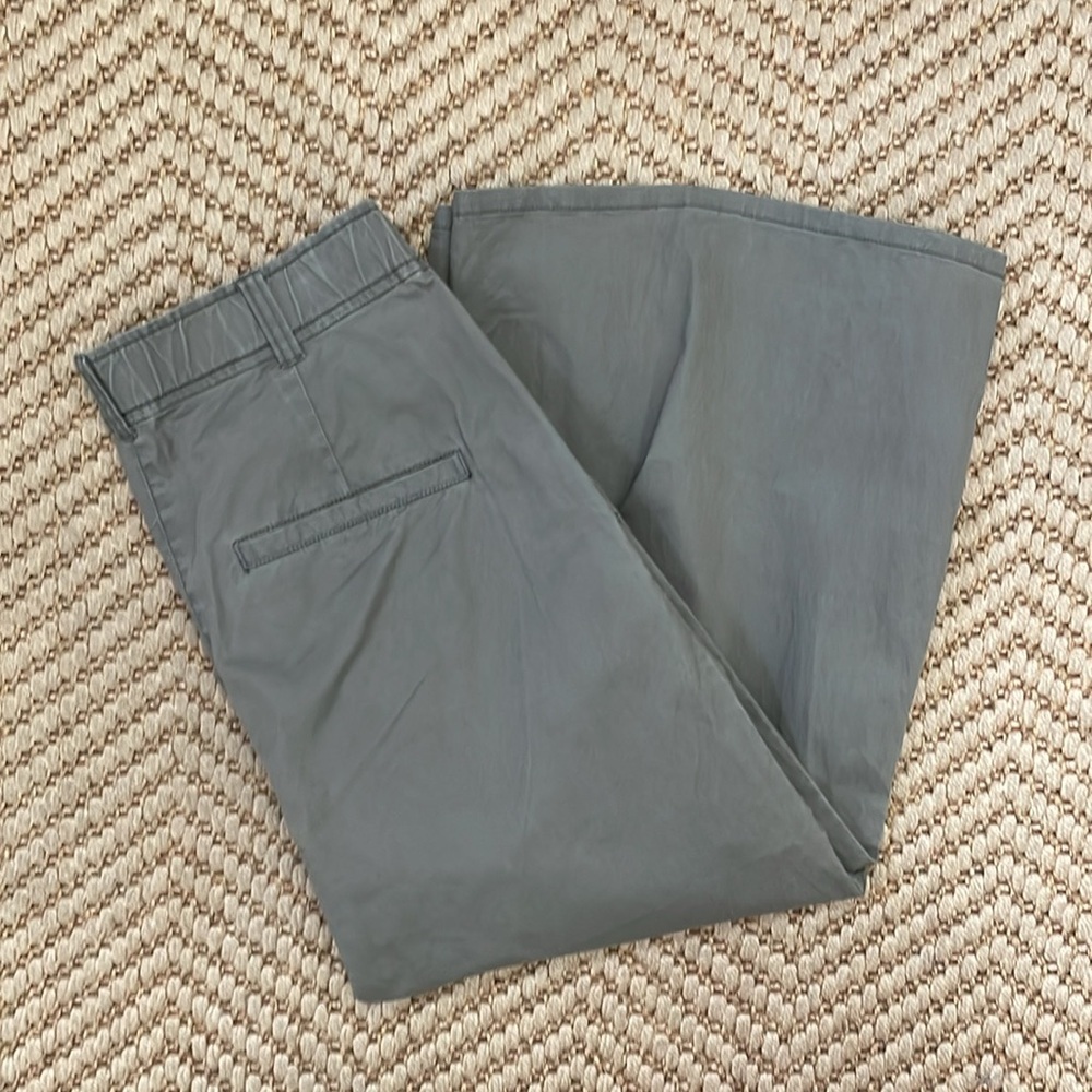 Eileen Fisher - Classic Wide Legged Capri Organic Cotton Hemp Blend - Green - S